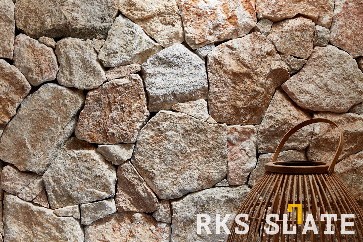 Облицовочный камень для фасада RKS SLATE Beige Qartzt Loose