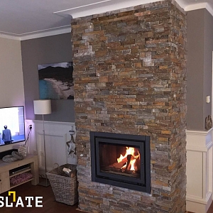 Натуральный камень для облицовки камина 3D панели RKS SLATE Сланец Rusty Slate Rockface