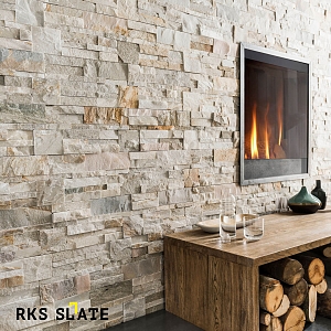Отделка стен декоративным камнем  3D панели RKS SLATE Сланец Beige Slate Modern