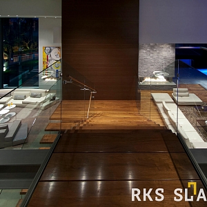 Камень в интерьере внутренней отделки 3D мозаика из камня RKS SLATE Сланец Black Pencil