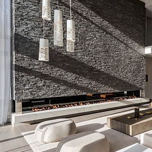 Камень для облицовки камина 3D панели RKS SLATE Кварцит Black Quartz Classic