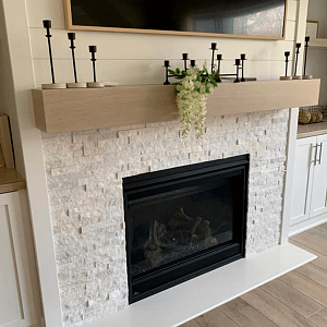 Огнеупорный камень для камина 3D панели из натурального камня Кварцит White Quartz Modern — RKS SLATE