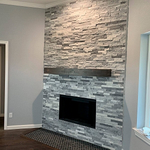 Плитка для облицовки камина 3D панели из натурального камня Мрамор Cloudy Grey Classic — RKS SLATE