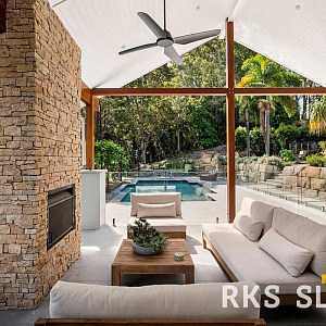 Облицовочный камень для камина 3D панели RKS SLATE Кварцит Sesame Yellow Country