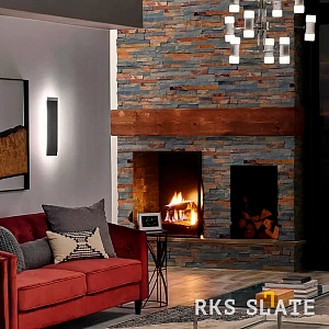 Камин облицовка камнем 3D панели RKS SLATE Сланец Multicolor Classic