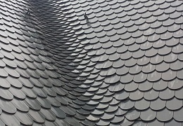 Кровельный Сланец RKS SLATE Charcoal, бобровый хвост 400х250 мм