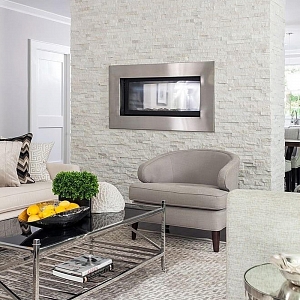 Плитка для печей и каминов 3D панели из натурального камня Кварцит White Quartz Classic — RKS SLATE