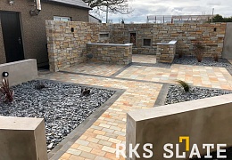 Кварцитовая брусчатка RKS Slate Maryland 200x100 мм