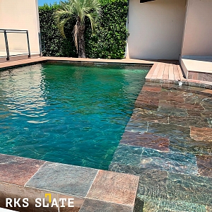 Противоскользящая плитка для бассейна Сланец Copper Natural — RKS SLATE