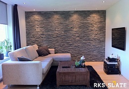 3D мозаика из камня RKS SLATE Кварцит Monsoon Black Rockface