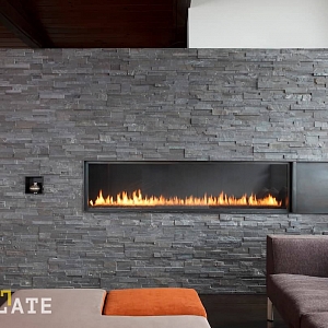 Огнеупорная плитка для печи камина 3D панели из натурального камня Сланец Black Slate Classic — RKS SLATE