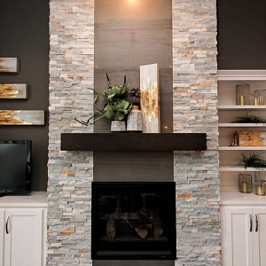 Купить декоративный камень для каминов 3D панели из натурального камня RKS SLATE Сланец Beige Slate Classic