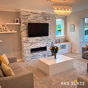 Натуральный камень для печей и каминов 3D панели из натурального камня Мрамор Cloudy Grey Classic