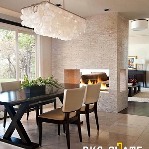 Плитка для печей и каминов 3D панели из натурального камня Кварцит White Quartz Modern — RKS SLATE