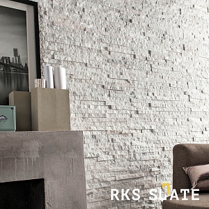 Декоративные панели камень — 3D панели RKS SLATE Кварцит White Quartz Classic