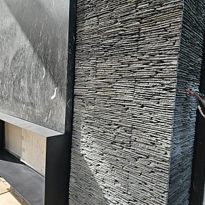 Камень для камина 3D панели RKS SLATE Сланец Black Waterfall Pencil