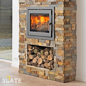 Натуральный камень для облицовки камина 3D панели RKS SLATE Сланец Multicolor Classic