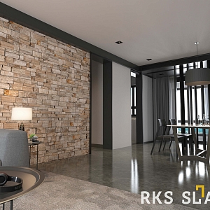 Натуральный камень в интерьере 3D панели RKS SLATE Сланец Scotch Blend Country