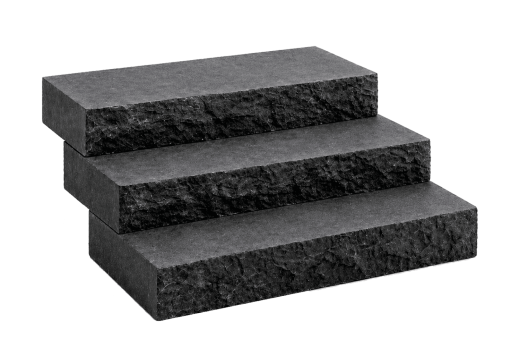 Черная Ступень из камня, Belgian Black, колотая, 1000х300х150 мм из натурального камня известняк