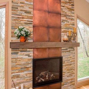 Декоративный камень для отделки камина 3D панели из натурального камня RKS SLATE Сланец Beige Slate Classic