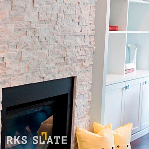 Отделка стен декоративным камнем 3D панели RKS SLATE Кварцит White Quartz Modern