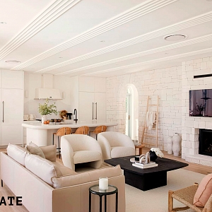 Камень в интерьере внутренней отделки 3D панели RKS SLATE Песчаник White Sandstone Country