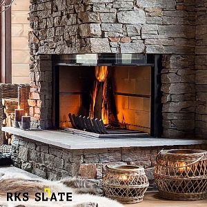Природный камень для облицовки камина 3D панели RKS SLATE Кварцит Boston Blend Country