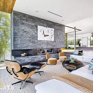 Огнеупорный камень для камина 3D панели RKS SLATE Мрамор Woody Grey Classic — RKS SLATE