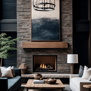 Природный камень для облицовки камина 3D панели RKS SLATE Сланец Rustyc Rockface