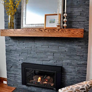 Облицовочный камень для камина 3D панели из натурального камня Сланец Black Slate Classic — RKS SLATE