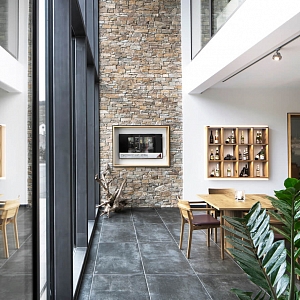 Панель камень в интерьере RKS SLATE Кварцит Beige Quartz Country