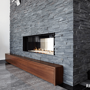 Камень для отделки камина 3D панели RKS SLATE Сланец Black Bark Rockface