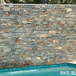 Декоративный камень для наружной отделки RKS SLATE Кварцит Boston Blend Country