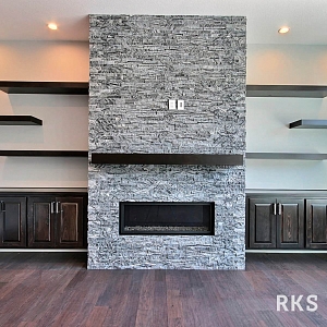 Плитка камень для камина 3D панели RKS SLATE Мрамор Woody Grey Classic — RKS SLATE