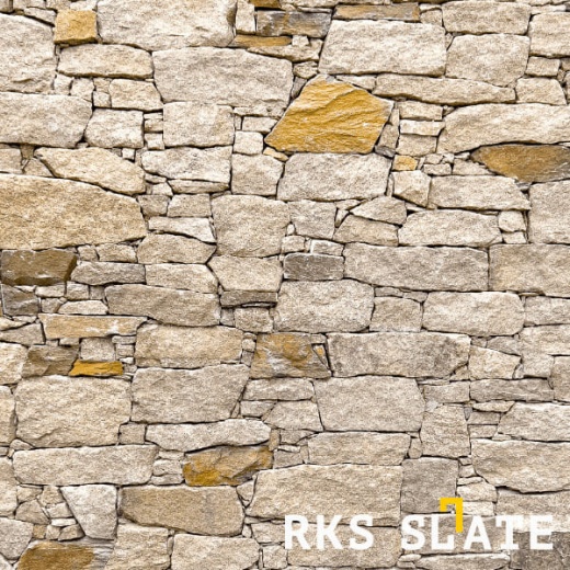 Натуральный камень для фасада RKS SLATE Sesame Yellow Quartz Strips