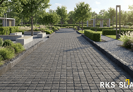 Брусчатка RKS Slate Belgian Black 100х100 мм