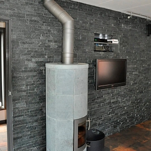 Жаростойкая плитка для печей и каминов 3D панели RKS SLATE Кварцит Black Quartz Classic