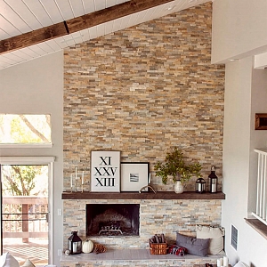 Отделочный камень для камина  3D панели из натурального камня RKS SLATE Сланец Beige Slate Classic