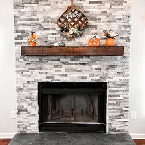 Плитка для печей и каминов 3D панели из натурального камня Мрамор Cloudy Grey Classic — RKS SLATE