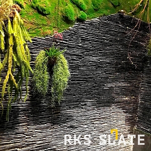 Камень отделочный фасадный натуральный 3D панели RKS SLATE Сланец Black Waterfall Pencil
