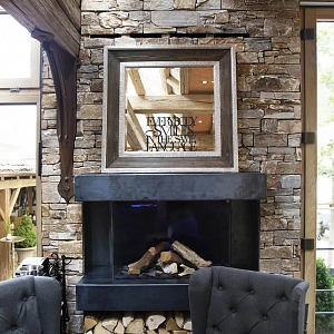 Отделка камина декоративным камнем 3D панели RKS SLATE Кварцит Multi Quartz Country