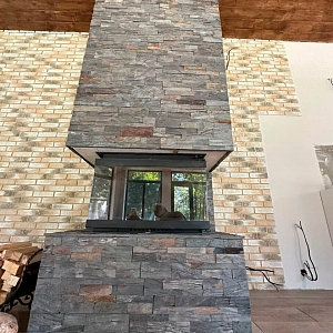 Природный камень для каминов 3D панели RKS SLATE Сланец Rustyc Rockface