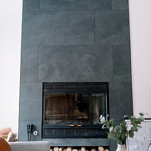 Плитка камень для камина RKS SLATE Сланец Brazil Black Natural