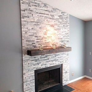 Плитка для печей и каминов 3D панели из натурального камня Мрамор Cloudy Grey Classic — RKS SLATE