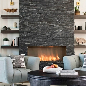 Плитка жаростойкая для каминов 3D панели RKS SLATE Мрамор Woody Grey Classic — RKS SLATE