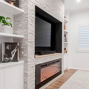 Отделочный камень для камина 3D панели из натурального камня Кварцит White Quartz Classic — RKS SLATE