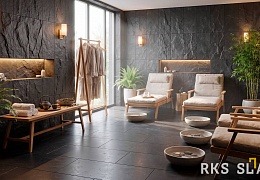 Фасадный колотый камень RKS SLATE Belgian Black Rock (Скала)