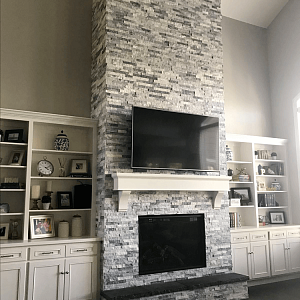 Отделочный камень для камина 3D панели из натурального камня Мрамор Cloudy Grey Classic