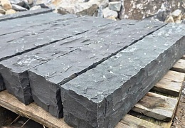 Палисад из камня, Belgian Black, колотый, 100х100х1000 мм