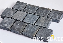 Брусчатка RKS Slate Temple Belgian Black 100x100 мм